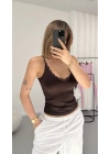 Emory İp Askılı Crop - Kahve