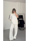 Breela Şeritli Takım - Beyaz