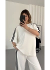 Breela Şeritli Takım - Beyaz