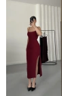 Martha İp Askılı Elbise - Bordo