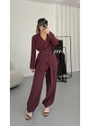 Loren Ceket Takım - Bordo