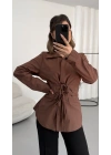 Debby Bağcıklı Gömlek - Kahve