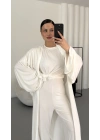 Slyvia Hırkalı Takım - Beyaz
