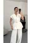 Margot Yelekli Takım - Beyaz