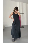 Ashley Salaş Elbise - Antrasit