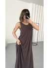 Ashley Salaş Elbise - Kahve