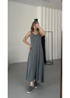 Ashley Salaş Elbise - Gri