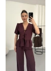 Tabita Fiyonklu Takım - Bordo