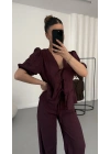 Tabita Fiyonklu Takım - Bordo