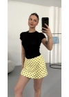 Pamela Puantiyeli Etek - Sarı