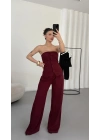 Sadie Straplez Takım - Bordo