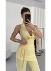 Athena Sırt Dekolte Takım - Sarı