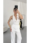 Athena Sırt Dekolte Takım - Beyaz