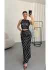 Carina Puantiyeli Takım - Siyah