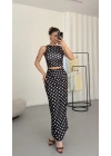 Carina Puantiyeli Takım - Siyah