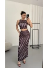 Carina Puantiyeli Takım - Kahve