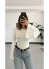 Aalis Yarasa Kol Bluz - Beyaz
