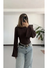 Aalis Yarasa Kol Bluz - Kahve