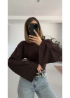 Aalis Yarasa Kol Bluz - Kahve