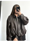 Ada Deri Ceket - Kahve