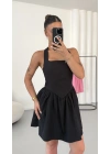 Ada Mini Poplin Elbise - Siyah