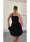 Ada Mini Poplin Elbise - Siyah