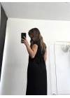 Adelina Kuşaklı Elbise - Siyah