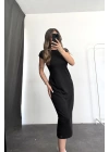 Adelina Kuşaklı Elbise - Siyah