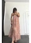 Aksesuar Yakalı Elbise - Pembe