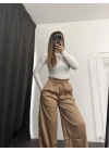 Alita Saten Palazzo Pantolon - Bej