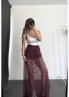 Alya Dantel Etek - Bordo