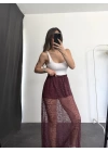 Alya Dantel Etek - Bordo