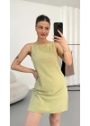 Amber Keten Elbise - Haki