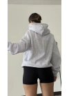 Angel Taşlı Sweatshirt - Gri