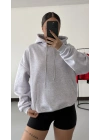 Angel Taşlı Sweatshirt - Gri
