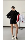 Angel Taşlı Sweatshirt - Siyah