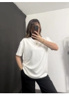 April Oversize Modal Tshirt - Beyaz