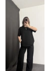 April Oversize Modal Tshirt - Siyah