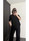 April Oversize Modal Tshirt - Siyah