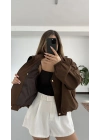 Arcelia Astarlı Ceket - Kahve