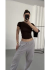 Aria Basic Crop - Kahve