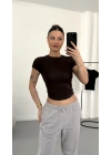 Aria Basic Crop - Kahve