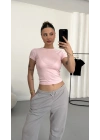 Aria Basic Crop - Pembe