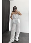 Arianna Keten Pantolon - Beyaz