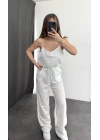 Arianna Keten Pantolon - Beyaz