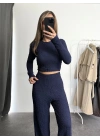 Ariel Basic Crop Takım - Lacivert