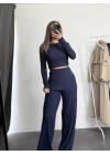 Ariel Basic Crop Takım - Lacivert