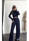 Ariel Basic Crop Takım - Lacivert