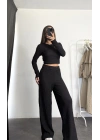 Ariel Basic Crop Takım - Siyah