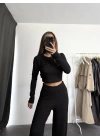 Ariel Basic Crop Takım - Siyah